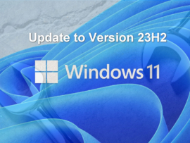 Banner graphic for the Windows 11 update version 23H2.