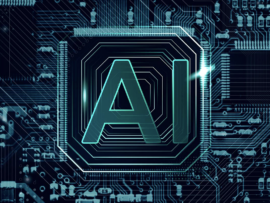 A microchip that has the word AI written on it.